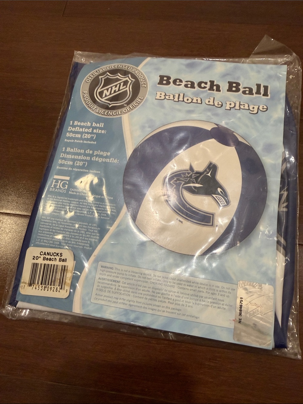 NHL Vancouver Canucks Blue and White Beach Ball 20 inch